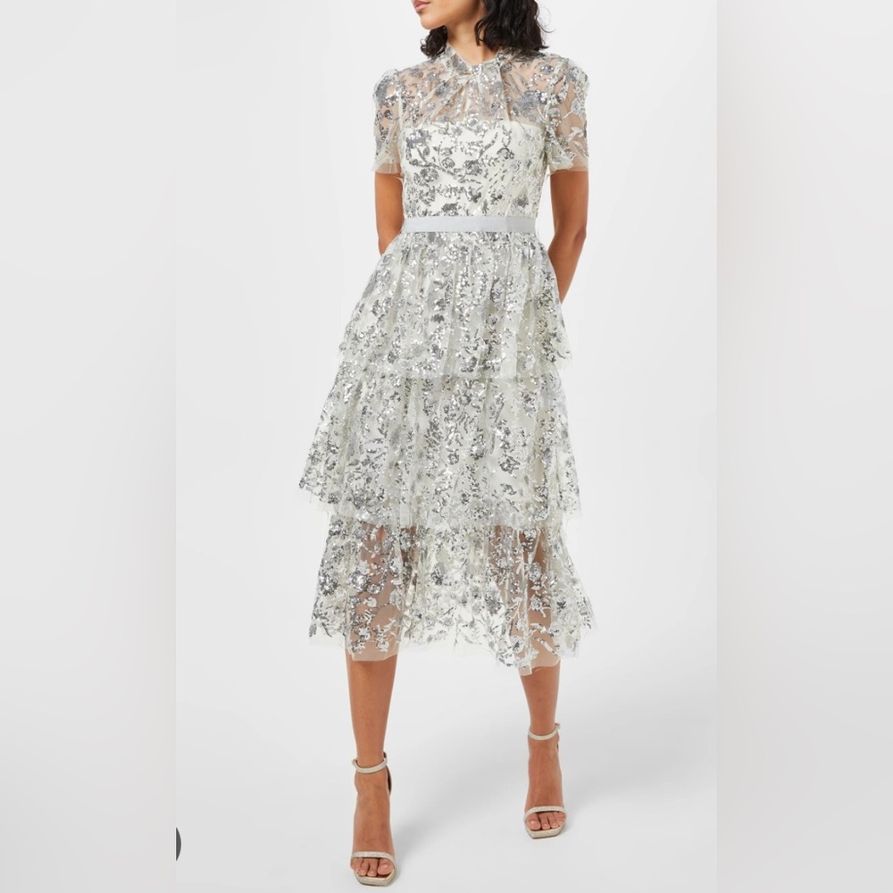 Beautiful Tiered Maxi Dress in Sequin-tulle from Self Portrait! Sz 6 US (10 UK)